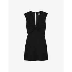 Sandro Bow-embellished sleeveless stretch-woven mini dress | SANDRO