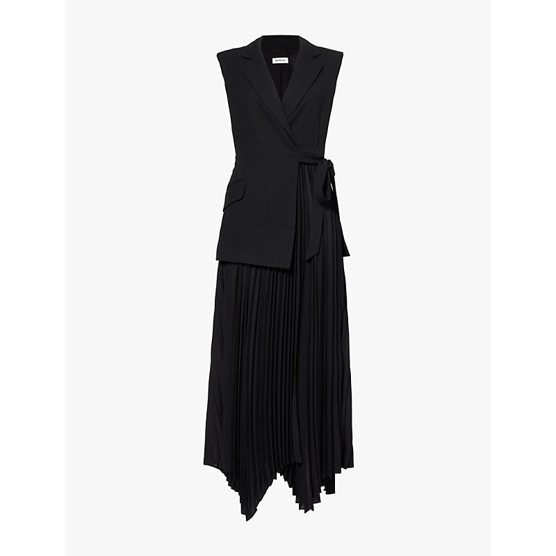 Simkhai SHelena blazer pleated woven maxi dress | SIMKHAI