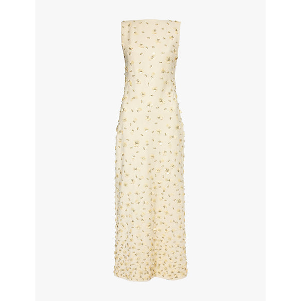 Simkhai Claudia embellished woven midi dress | SIMKHAI