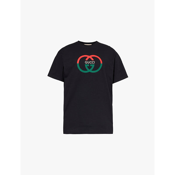  Gucci Brand-print crew-neck regular-fit cotton-jersey T-shirt