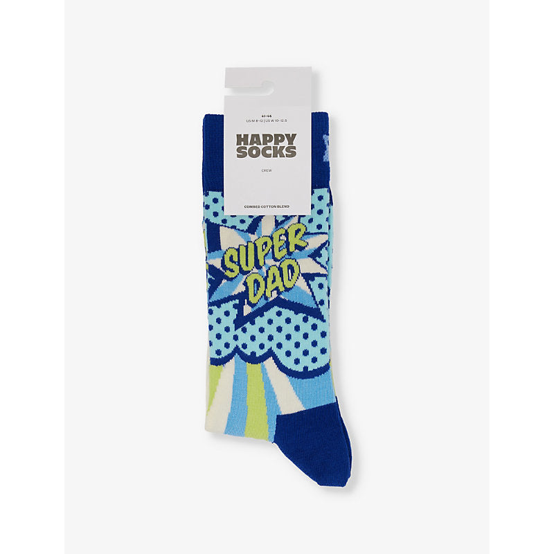  Happy Socks Super Dad stretch-cotton-blend socks