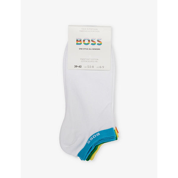  Boss Rainbow logo-print pack of five stretch-cotton blend socks