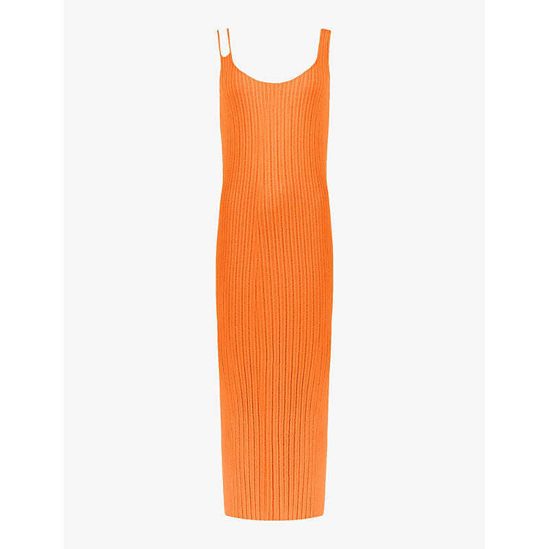 Ro&Zo Cut-out strap knitted midi dress | RO&ZO