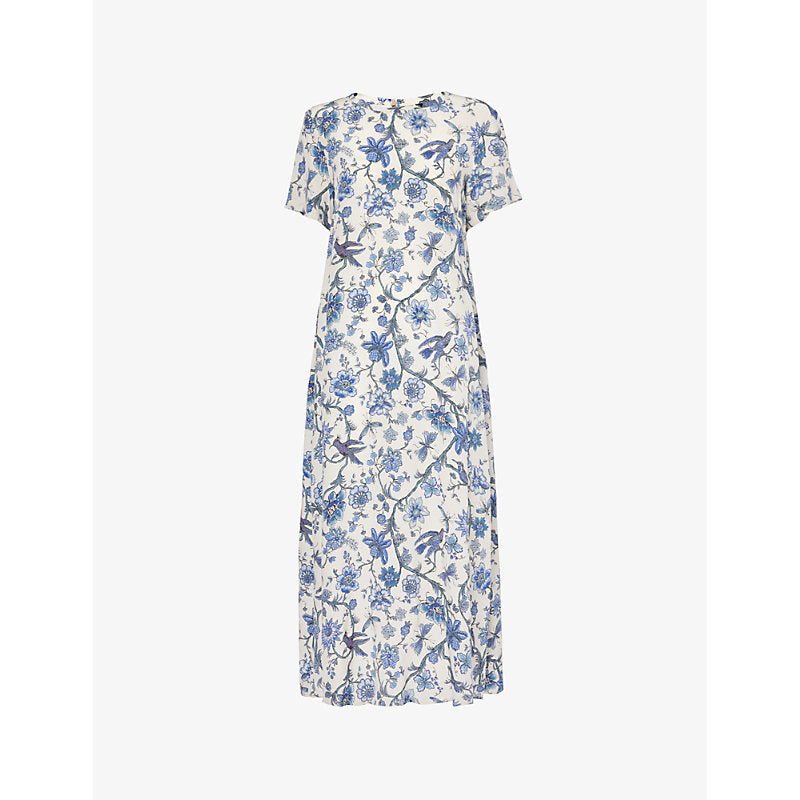 Weekend Max Mara Floral-print relaxed-fit silk-crepe midi dress | WEEKEND MAX MARA