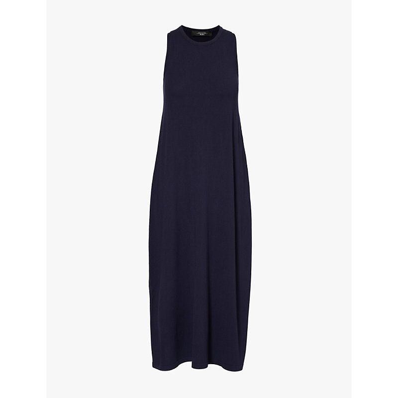 Weekend Max Mara Round-neck sleeveless woven-blend midi dress | WEEKEND MAX MARA