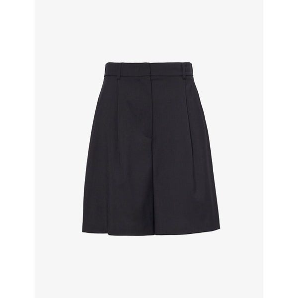  Weekend Max Mara Wide-leg high-rise wool shorts