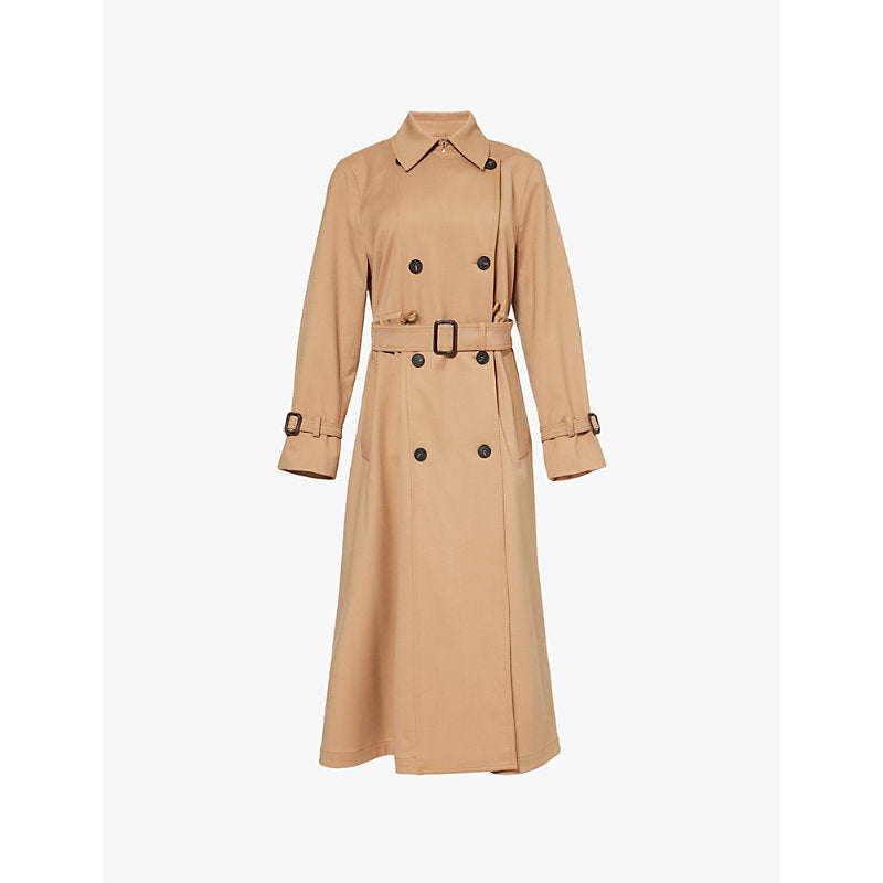  Weekend Max Mara Double-breasted drawstring-waist stretch-woven trench coat