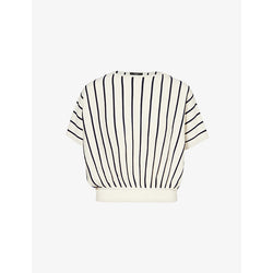  Weekend Max Mara Stripe-print short-sleeve woven-blend top