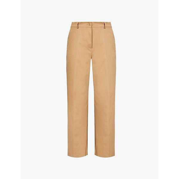  Weekend Max Mara Cropped high-rise relaxed-fit stretch-cotton trousers