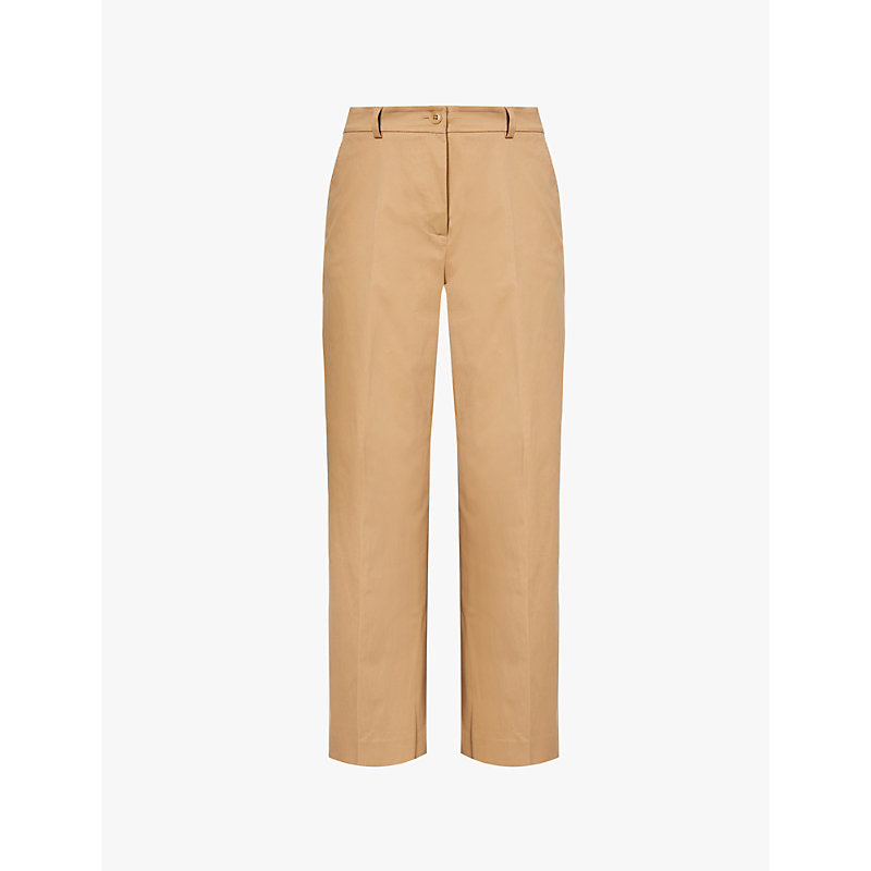  Weekend Max Mara Cropped high-rise relaxed-fit stretch-cotton trousers