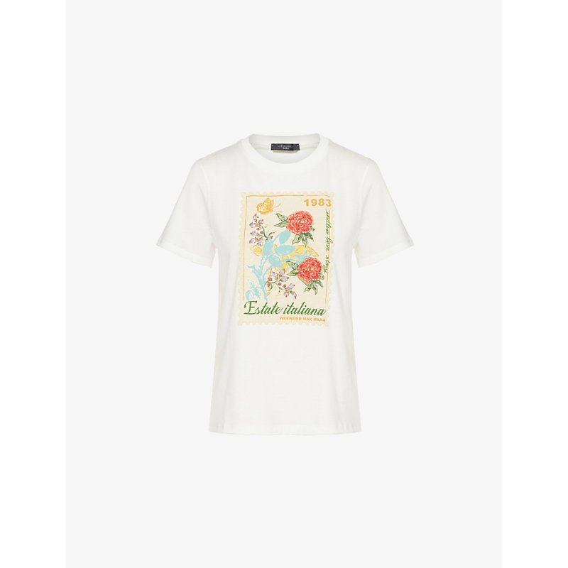  Weekend Max Mara Printed relaxed-fit cotton-jersey T-shirt