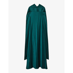 Reiss Fae draped satin-crepe maxi dress | REISS