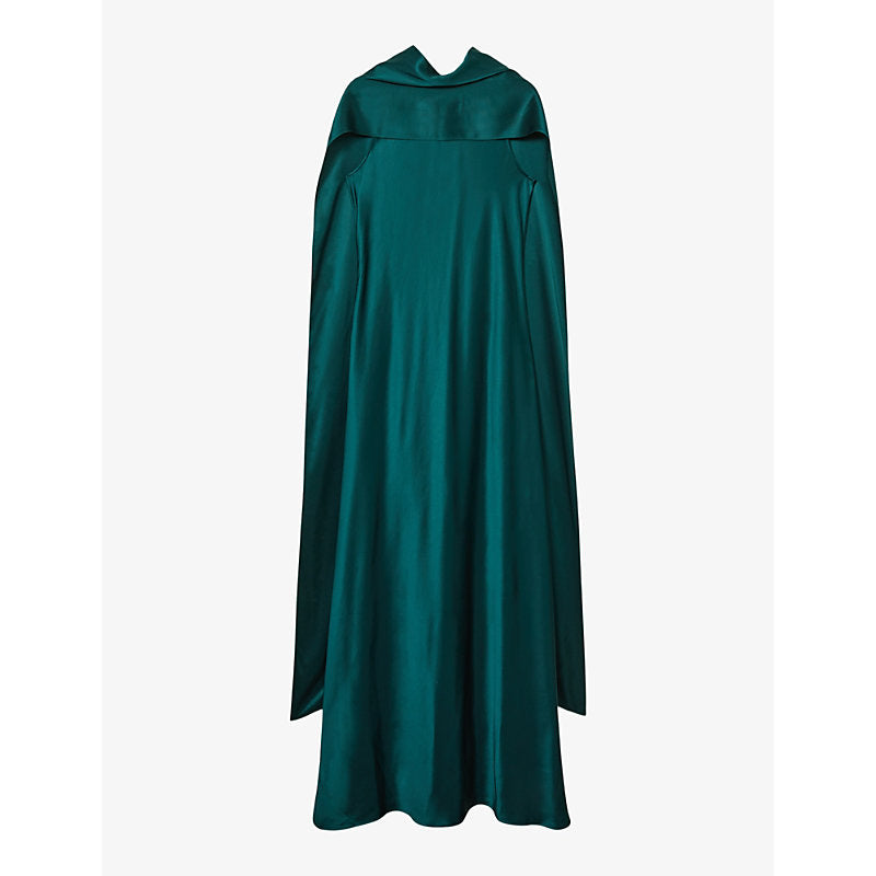 Reiss Fae draped satin-crepe maxi dress | REISS