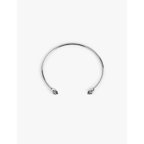 Alexander Mcqueen Skull-embellished open brass bangle