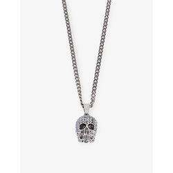  Alexander Mcqueen Skull adjustable brass pendant necklace