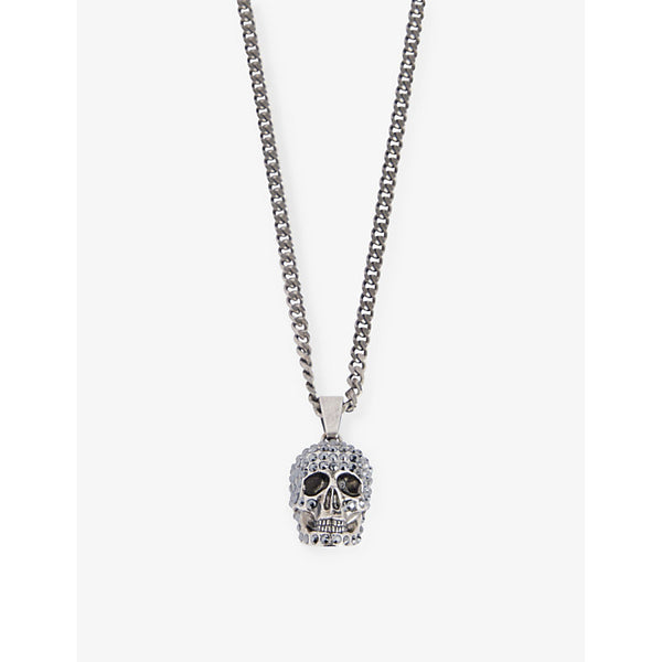  Alexander Mcqueen Skull adjustable brass pendant necklace