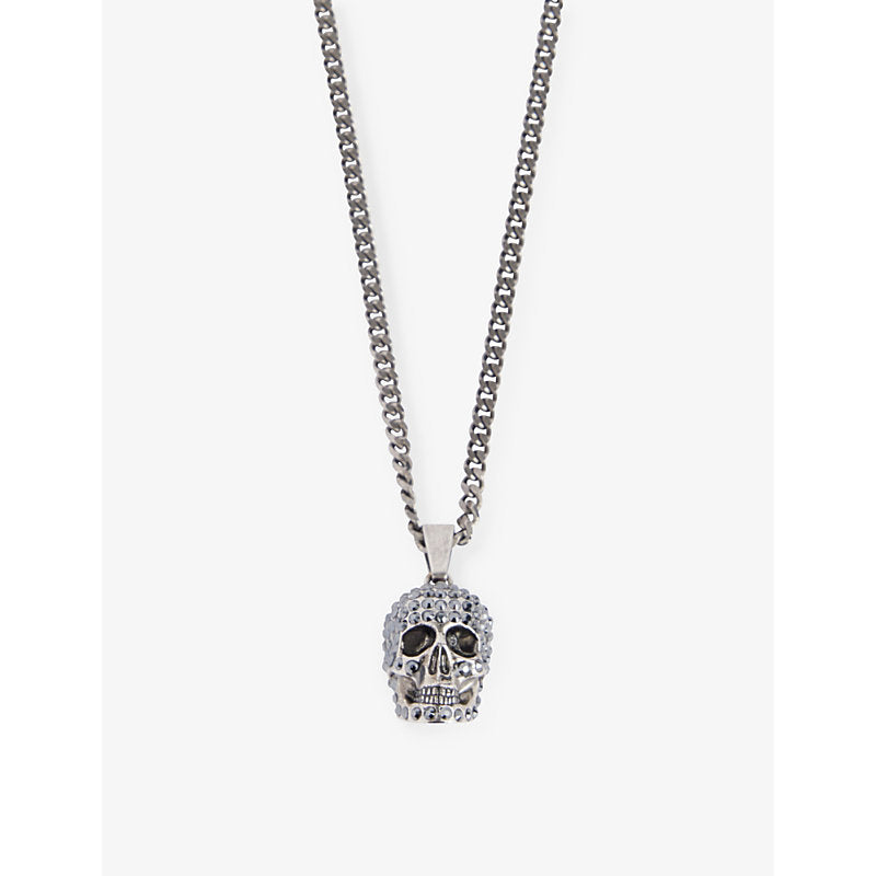  Alexander Mcqueen Skull adjustable brass pendant necklace