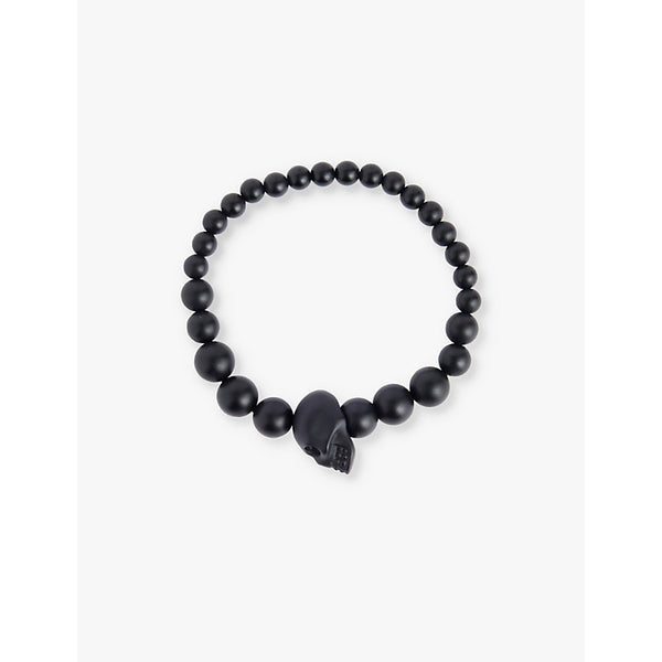 Alexander Mcqueen Skull onyx beaded bracelet