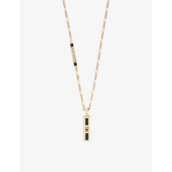  Alexander Mcqueen Brand-plaque brass necklace