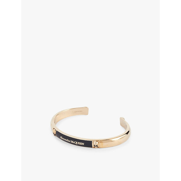  Alexander Mcqueen Skull-embellished open brass cuff