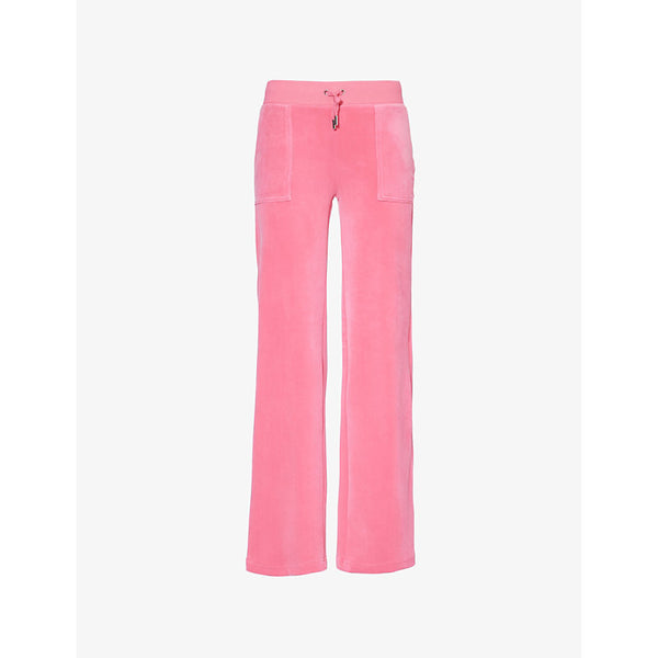  Juicy Couture Del Ray straight-leg velour trousers