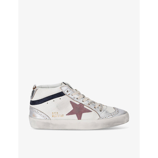  Golden Goose Women's Midstar 11922 star-embroidered mid-top leather trainers