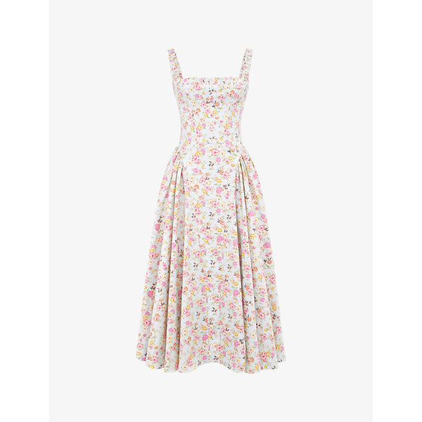  House Of Cb Dorothy floral-print woven midi dress