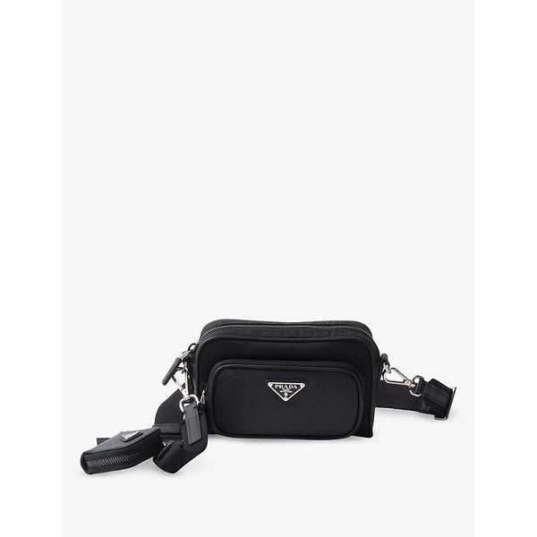 Prada Re-Nylon brand-plaque recycled-nylon and leather shoulder bag