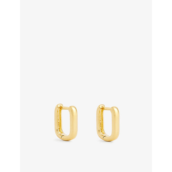 Enamel Copenhagen Square 18ct yellow gold-plated recycled silver and cubic zirconia hoop earrings