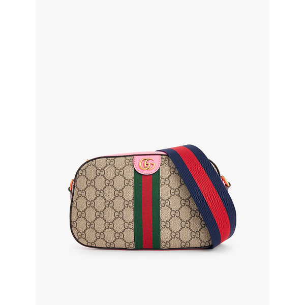 Gucci Monogram-print Web-stripe coated-canvas cross-body bag | Gucci