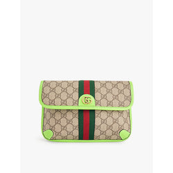 Gucci Monogram-print Web-stripe coated-canvas belt bag | Gucci