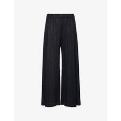  Pleats Please Issey Miyake September wide-leg knitted trousers