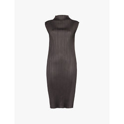 Pleats Please Issey Miyake High-neck sleeveless knitted midi dress | PLEATS PLEASE ISSEY MIYAKE