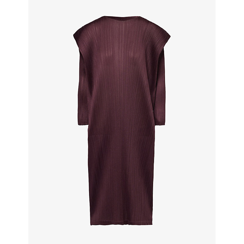 Pleats Please Issey Miyake Round-neck pleated knitted midi dress | PLEATS PLEASE ISSEY MIYAKE