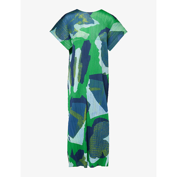 Pleats Please Issey Miyake August graphic-print knitted midi dress