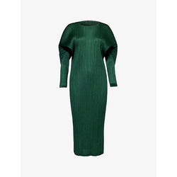 Pleats Please Issey Miyake Round-neck long-sleeve knitted midi dress | PLEATS PLEASE ISSEY MIYAKE