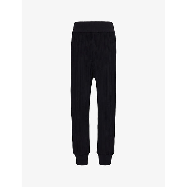 Pleats Please Issey Miyake Pleated straight-leg knitted trousers