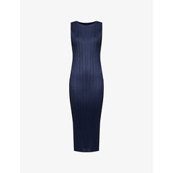 Pleats Please Issey Miyake Column sleeveless knitted midi dress | PLEATS PLEASE ISSEY MIYAKE