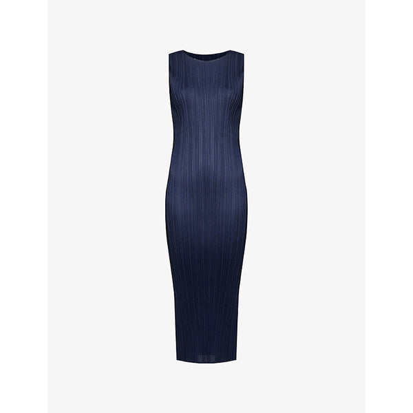 Pleats Please Issey Miyake Column sleeveless knitted midi dress