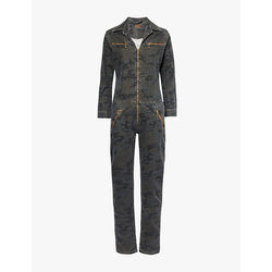  Donna Ida Dolly The Flight Suit camouflage-print stretch-cotton jumpsuit