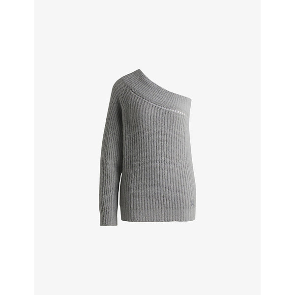 Hugo One-shoulder brushed-texture stretch-knit jumper