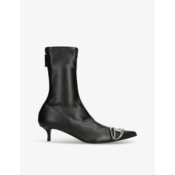 Diesel D-Venus logo-hardware leather ankle boots