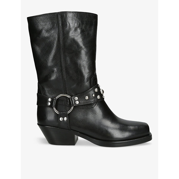 Isabel Marant Antya stud embellished-harness leather cowboy boots