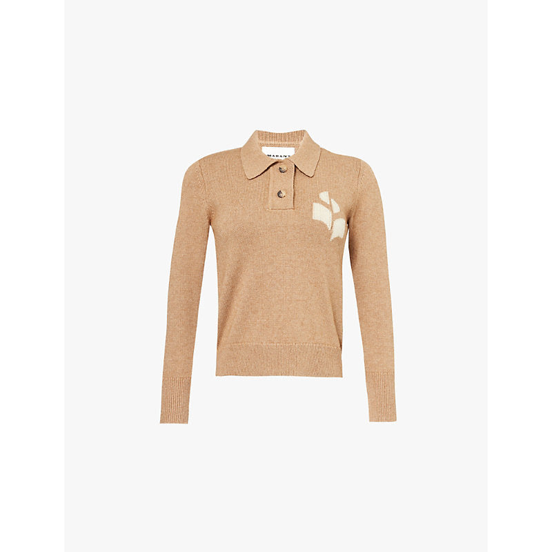  Isabel Marant Etoile Nola polo-collar organic-cotton and wool jumper