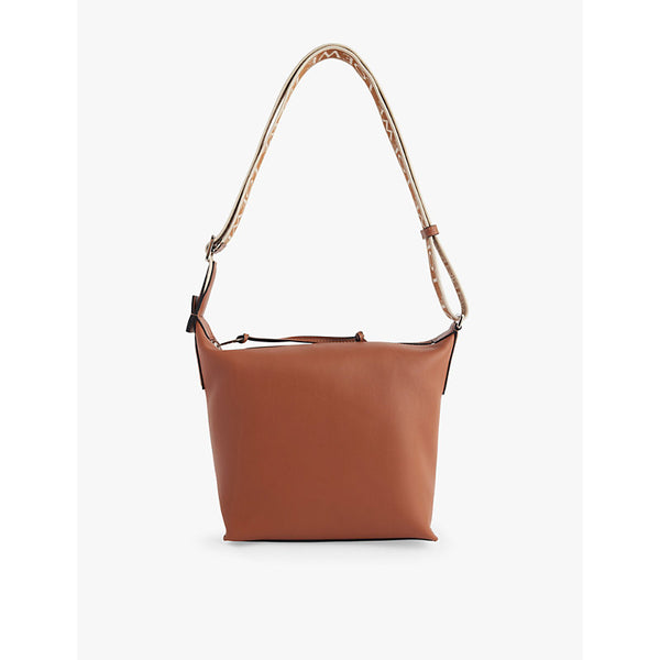  Loewe Cubi Small branded-strap leather shoulder bag