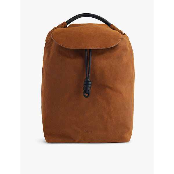 Loewe Flamenco top-handle suede leather backpack | Loewe