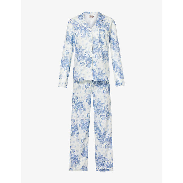  Desmond And Dempsey Floral-print long-sleeve cotton pyjama set