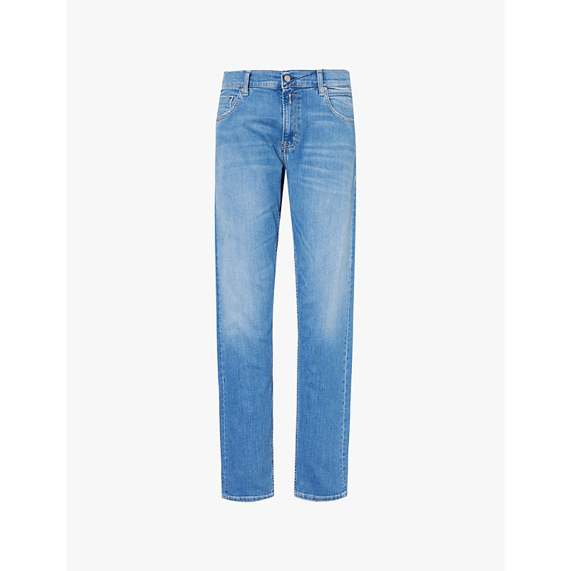  Replay Mickym whiskering straight-leg slim-fit stretch-denim jeans