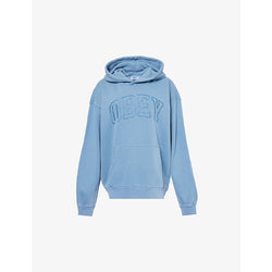  Obey Logo-embroidered relaxed-fit cotton-blend hoody