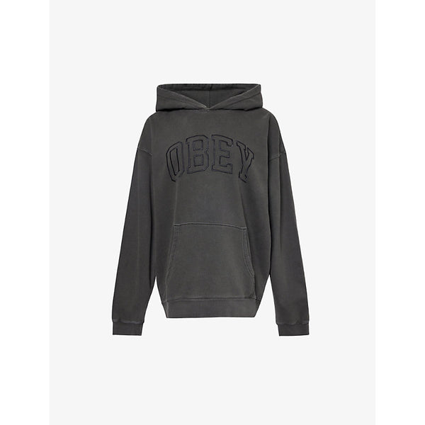  Obey Logo-embroidered relaxed-fit cotton-blend hoody